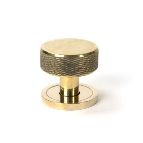 BROMPTON KNURLED MORTICE / RIM DOOR KNOBS - (4 ROSE OPTIONS)